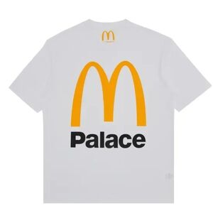 Palace White and Yellow Logo T-Shirt Size 2XL